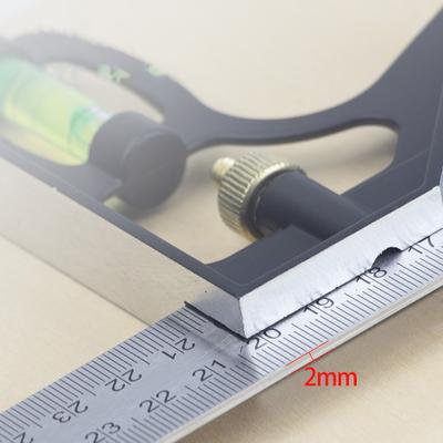 12-дюймовая регулируемая комбинированная угловая линейка 45/90 градусов с пузырьковым уровнем