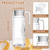 2Pack Plastic Pitcher with Lid 1.1L Water Jar with Ribbed Design BPA-Free Water Pitcher Clear Plastic Water Pitcher with Vented