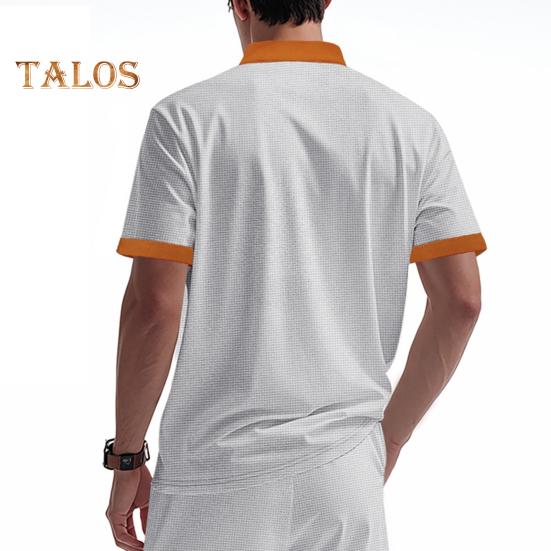 Мужская рубашка с V-образным вырезом на бретелях, цветная футболка с коротким рукавом в вафельную клетку, повседневная летняя футболка для повседневной вечеринки, офиса, путешествий