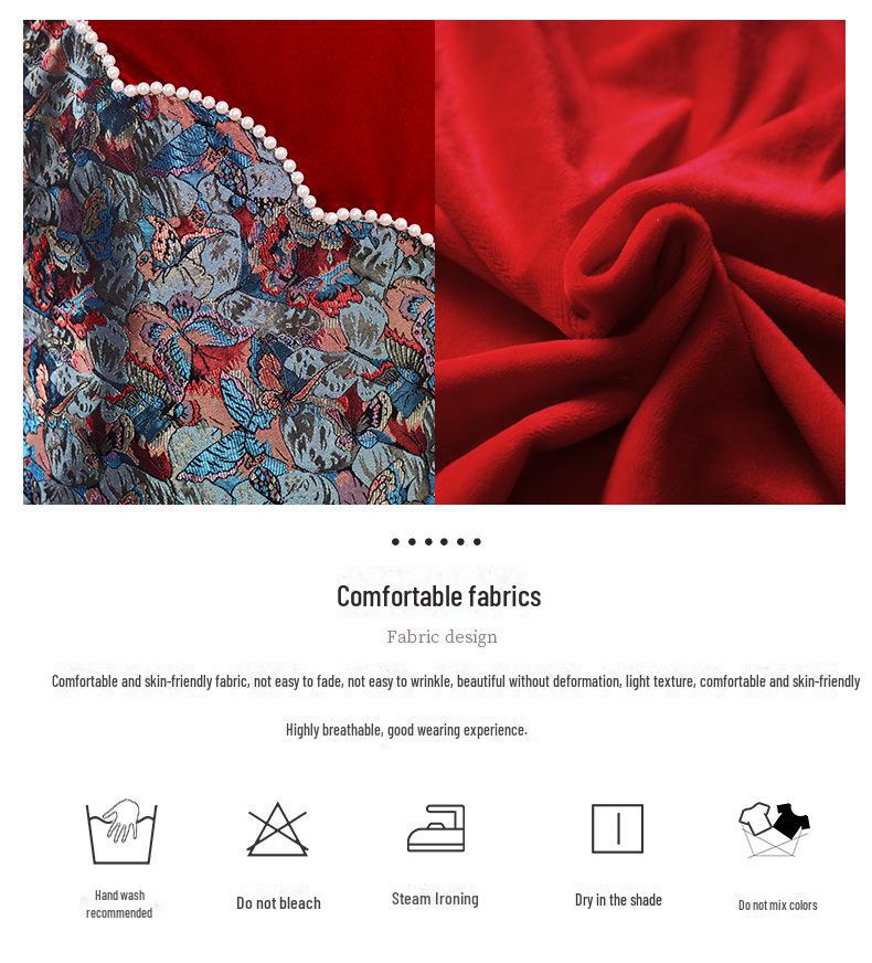 Зимнее теплое плюшевое платье-чонсам ханьфу для девочек - маленькие и средние размеры