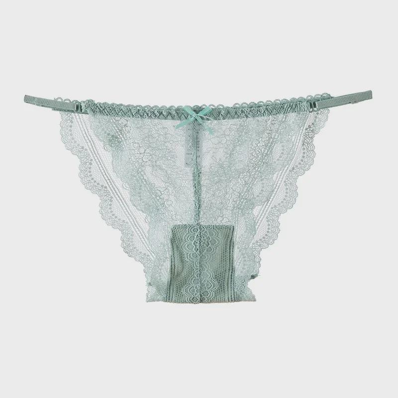 Women's Seamless Low-Waist Ultra-Thin Lace Briefs with Sexy Thin Straps