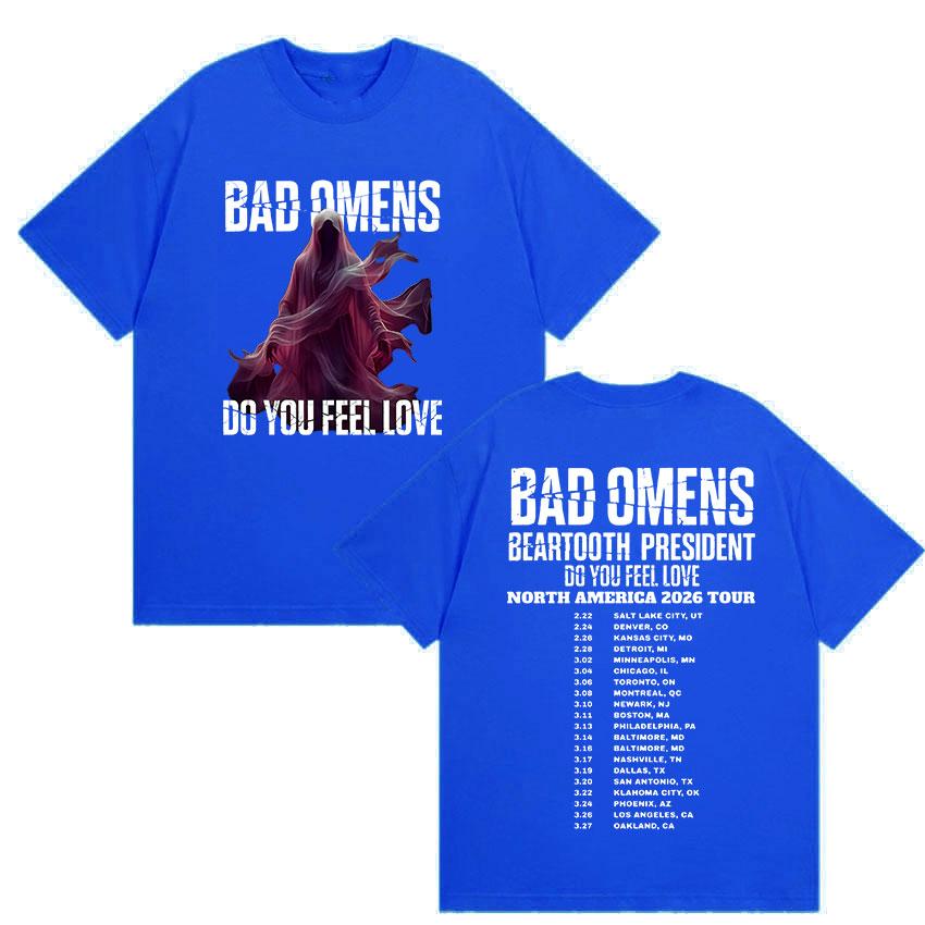 Bad Omens Тур Do You Feel Love 2026 Печатные Футболки Мужские Женские Ретро Оверсайз Хлопковая Футболка Классическая Панк Готическая Одежда Футболка