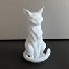 Скульптура кошки, 3D-печать, матовый белый, настольный декор с художественными линиями, домашние украшения для полки, минималистичный декор, подарок для любителей кошек