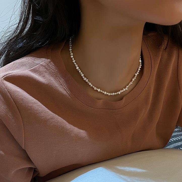 S925 Sterling Silver Baroque Pearl Necklace - Lightweight Luxury Choker for Women