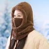 Женская зимняя шапка-балаклава с защитой лица, толстая, теплая, флисовая, ветрозащитная, для езды на велосипеде, регулируемая, полная