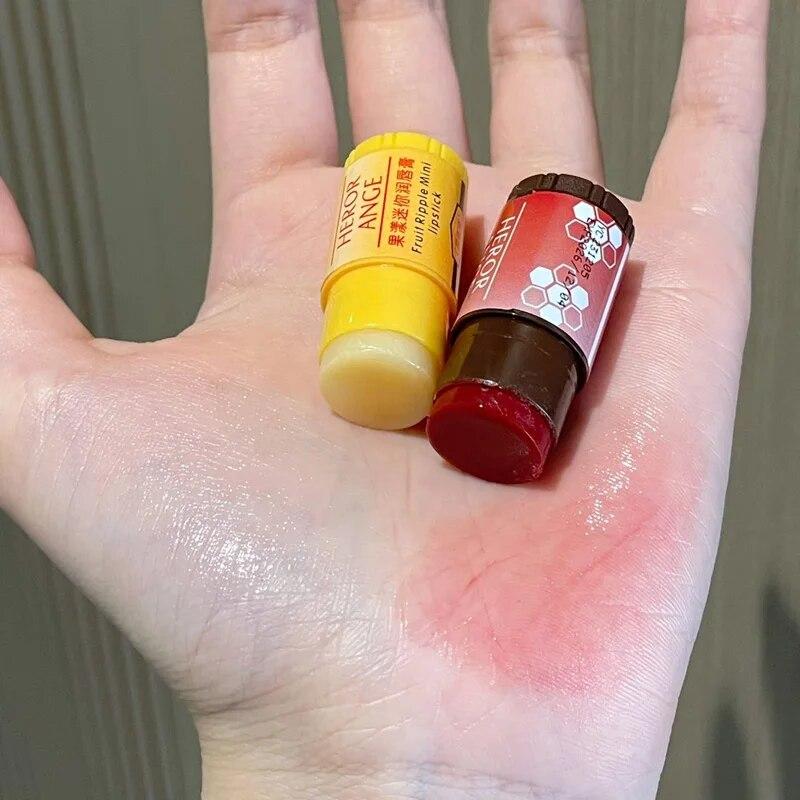 HERORANGE Fruit Mini Lip Balm Two Pack Set Moisturizing Lipstick Moisturizing Autumn and Winter Lip Mask Anti-Drying