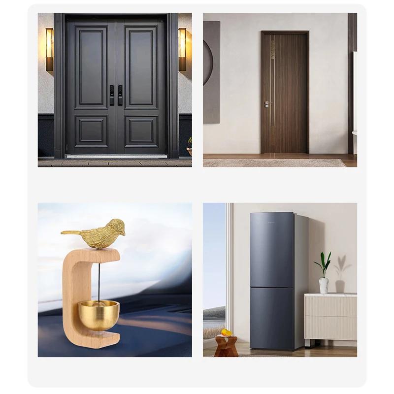 Magnetic Brass Wind Chimes, Doorbell, Aesthetic Solid Wooden Wireless Doorbell, Entrance Door Bell Pendant, Home DecorMinimalism