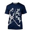 Summer Hockey Men'S T-Shirt Short Sleeve 3d Printed Street Personality Fitness Oversized O-Collar Lightweight Quick-Drying Top