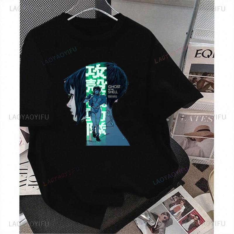 Ghost In The Shell Kusanagi Motoko Anime Graphic Tshirt Unisex Vintage Unisexga Casual Loose Polyester Harajuku Print Unisex Tops
