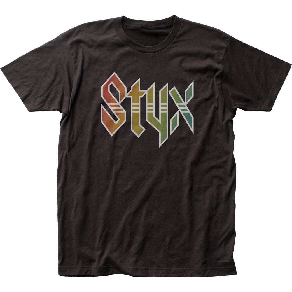 26 Styx Логотип Styx Мужская футболка Рок-н-ролл Классическая футболка группы Новая Черная Унисекс футболка