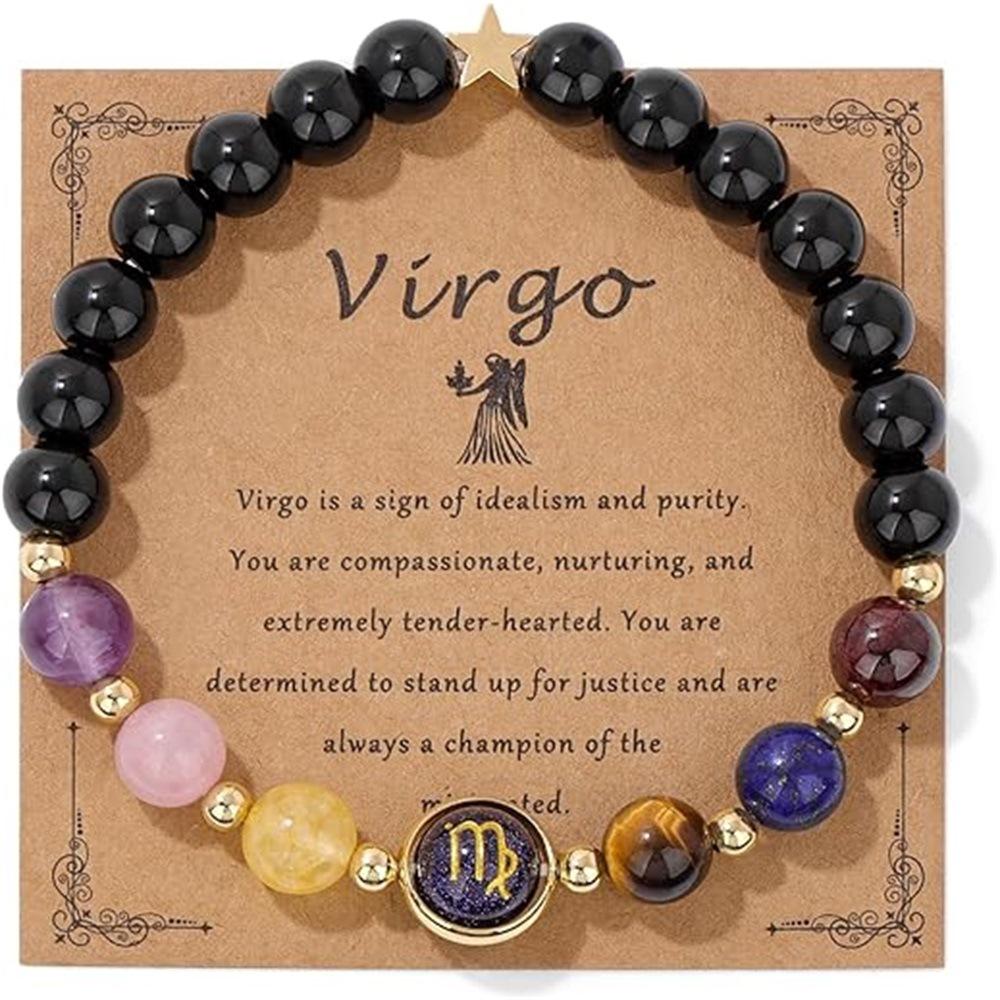 Popular beads, European and American style, twelve constellations, bracelet, fluorite, tiger's eye, beaded crystal bracelet.