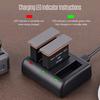 Charging Kit Triple Channel Charger with 2pcs 1300mAh Rechargeable Li-ion Batteries USB Charging