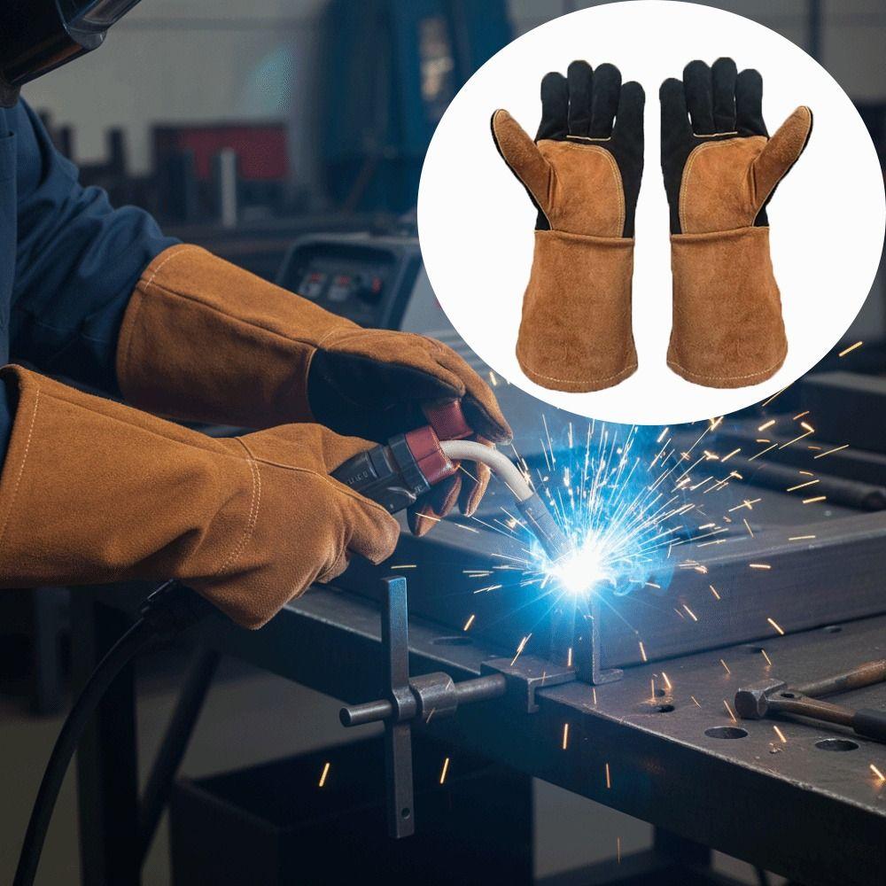 Wear-Resistant Welding Gloves Anti-Splash Cowhide Gloves Insulating Welding Gloves Welding Work