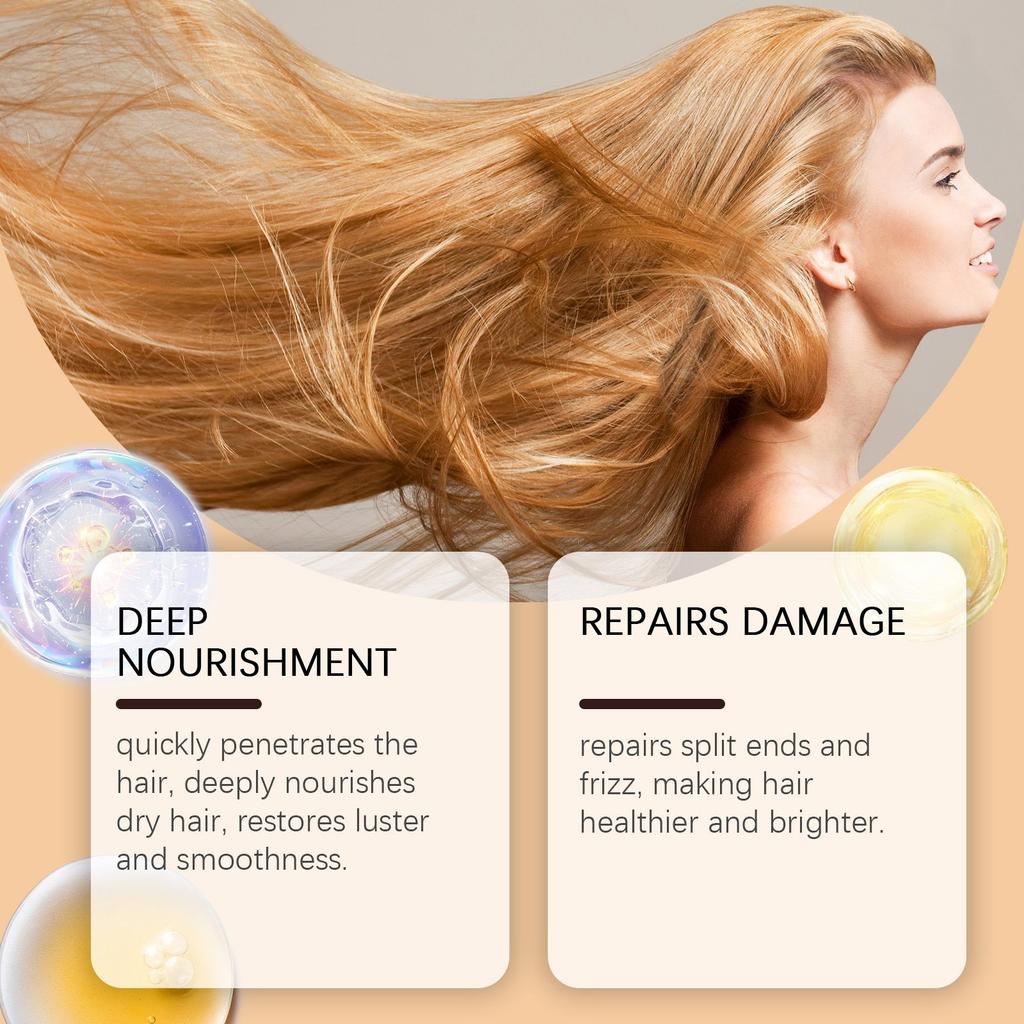 Сыворотка для разглаживания волос, шелковистое масло для волос, питает поврежденные волосы, придает легкую текстуру, уменьшает пушистость с помощью кондиционера для волос. 100 мл