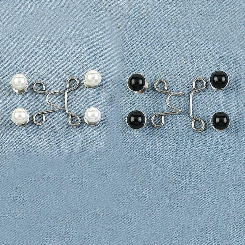 Кнопка на талии, без заклепок, съемная кнопка для регулировки талии, регулируемая кнопка для джинсов, затяжка для ремня с искусственным жемчугом