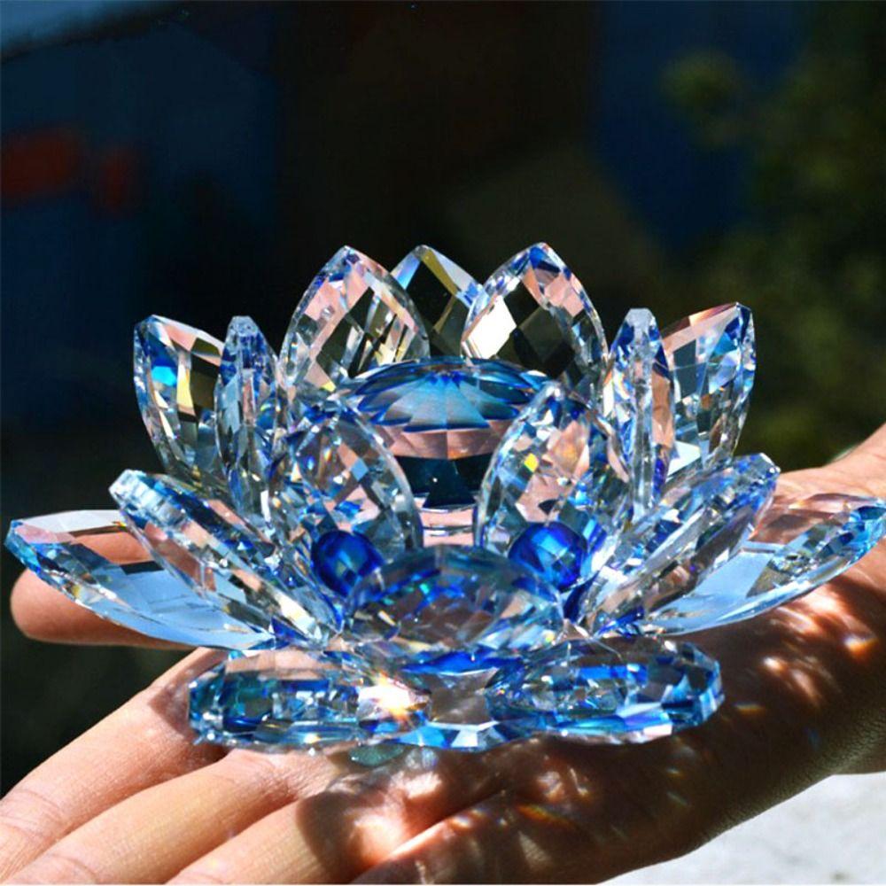 Souvenir Gifts Lotus Flower Decor Glass Craft Glass Miniature Crystal Lotus Flower Figurine
