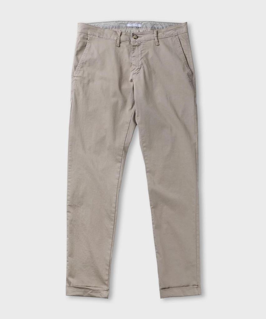 PANICALE Slim Fit Beige Cotton Pants [Beige]