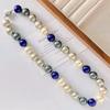 14Mm Retro Large Grain Faux Crystal Pearl Collarbone Chain Necklace Sweater Chain