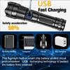 USB перезаряжаемые светодиодные фонарики с высоким люменом, суперяркая тактическая ручная вспышка с возможностью масштабирования, водонепроницаемый аварийный фонарь
