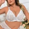 Women Plus Size Bra Sexy Lace Underwear Ultra-Thin Translucent Breathable Lingerie with Wired C D Full Coverage Unlined Bralette
