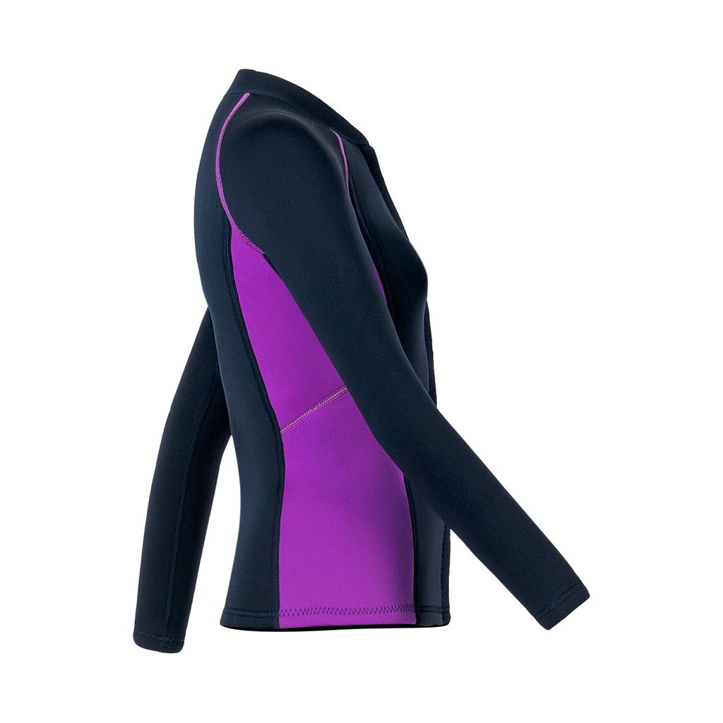 Women Neoprene Wetsuit Jacket Long Sleeve Zipper Design 3mm Thick Stretch Top Water Sports