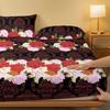 1 Simple Modern Plant Flower Printed Matte Fitted Sheet, Bedroom Printed Bed Cover, Bedding (Excluding Pillowcases)