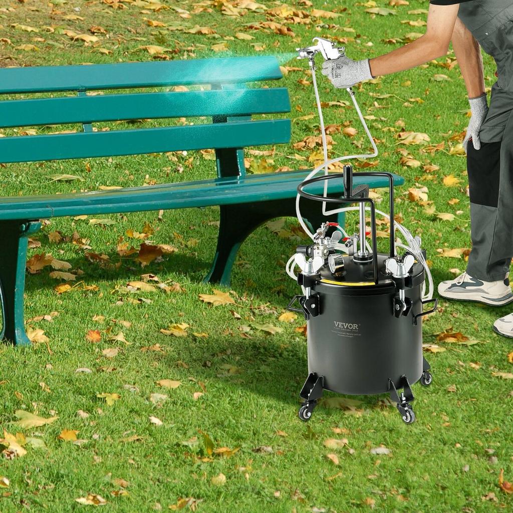 Spray Paint Pressure Pot Tank 20L/5gal with Casters Leak Repair Sealant