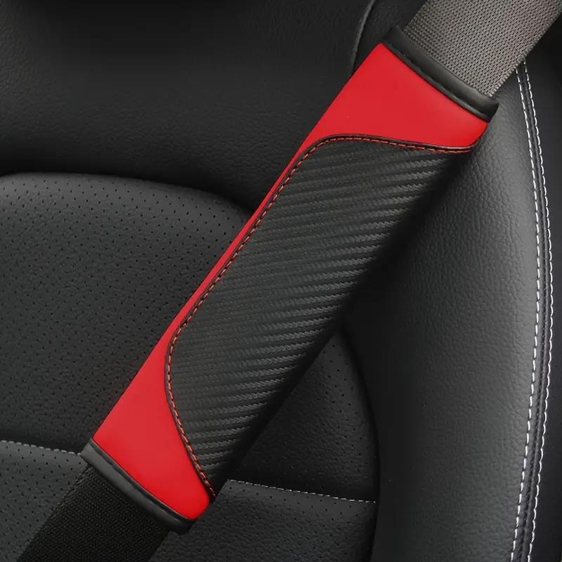 1 Piece of Car Shoulder Guard Leather Color Blocked Sports Car Carbon Fiber Patterned Seat Belt Shoulder Guard