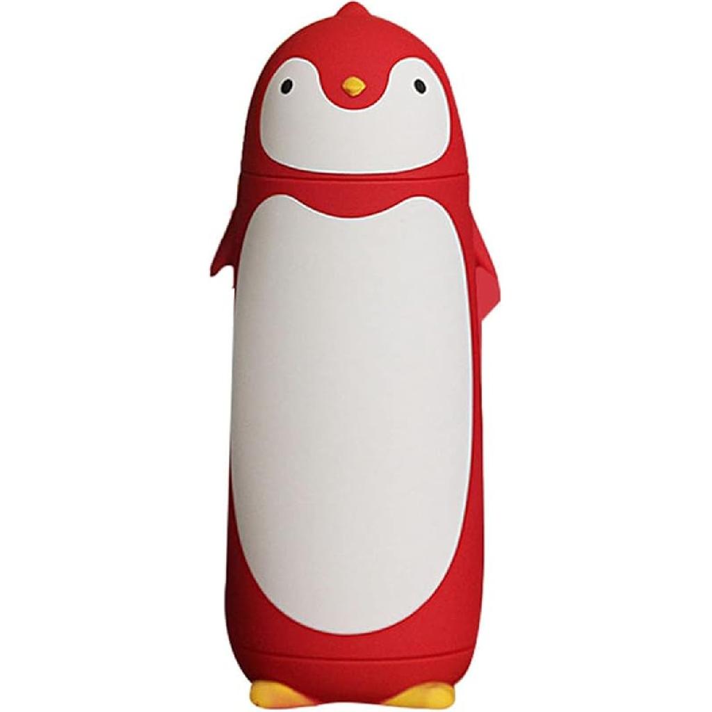 Penguin Water Bottle,300ml Cute Penguin Thermal Vacuum Insulated Water Bottle Leak Resistant Flip Cold for Home, Office(Black)