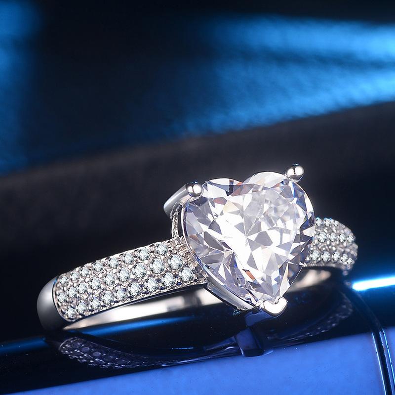 Tide Heart Zircon Ring Seiko Jewelry Copper Jewelry