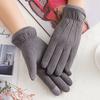Warm Gloves for Women Winter Fleece-lined Thick Suede Autumn and Winter Cold-Proof Touch Screen New Cycling Ski Riding Gloves