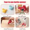 2Pcs Crab Shaped Bottle Opener, 3 in 1 Magnetic Can Opener, Kitchen Scissors & Utility Knife, Multi-functional Fridge Magnet Tool for Home Camping