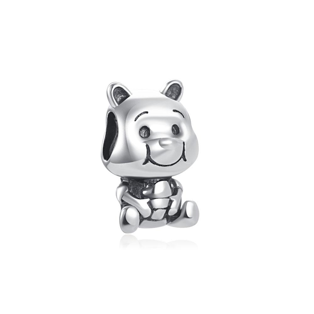 New Fine S925 Sterling Silver Bear Pig Chicken and Duck Charm DIY Bead Dangle Pendant Fit Original Bracelet Women Jewelry