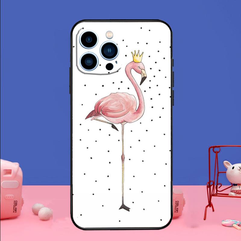 Pink Red Flamingo Phone Case For iPhone 17 16 15 14 13 11 12 Pro Max Plus 13 12 mini 16e 17 Air Bumper Cover