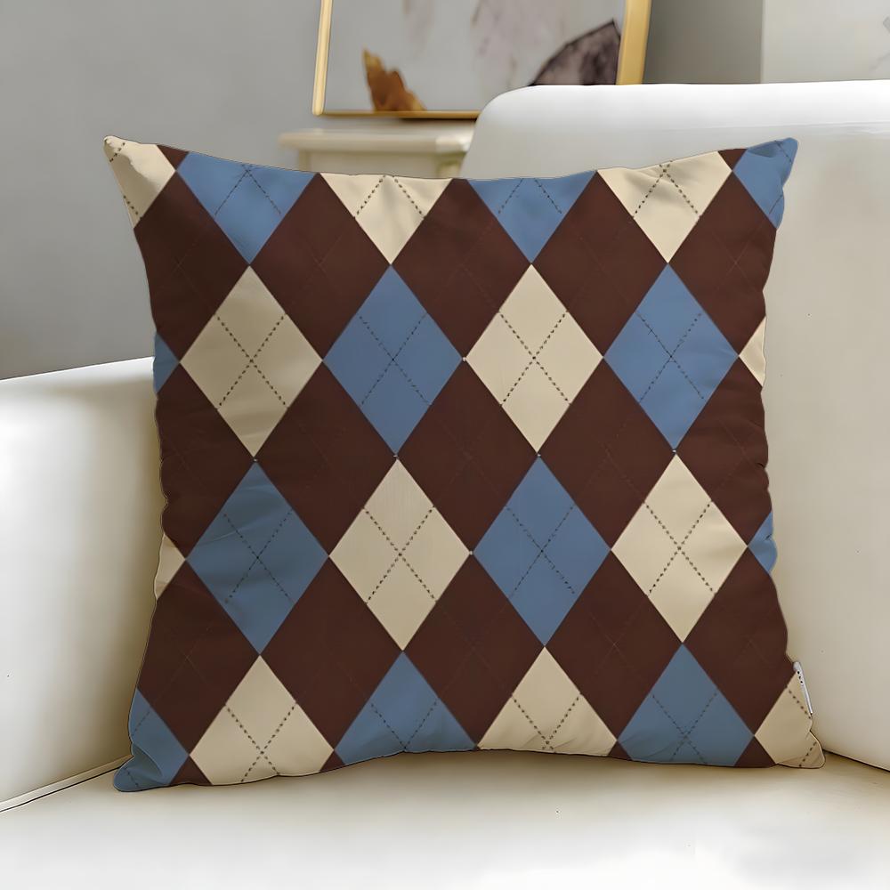 Stripes intersecting Cushion Cover Soft  EasyWash Pillow Case  Versatile for Couch Bed Travel and Office