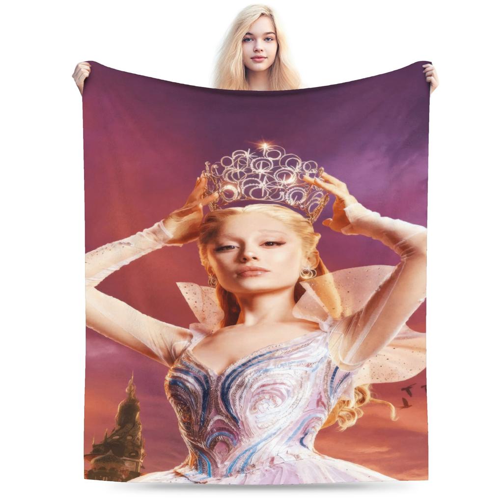 W-Wicked 2 Musical Movie Glinda Elphaba Blanket Warm Soft Street Trend Plush Throw Blanket Flannel Bedspread Bed Cover