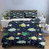 Striped Fish Pattern Design Bedding Duvet Cover Set  (1*Duvet Cover 2*Pillowcases, without duvet insert)