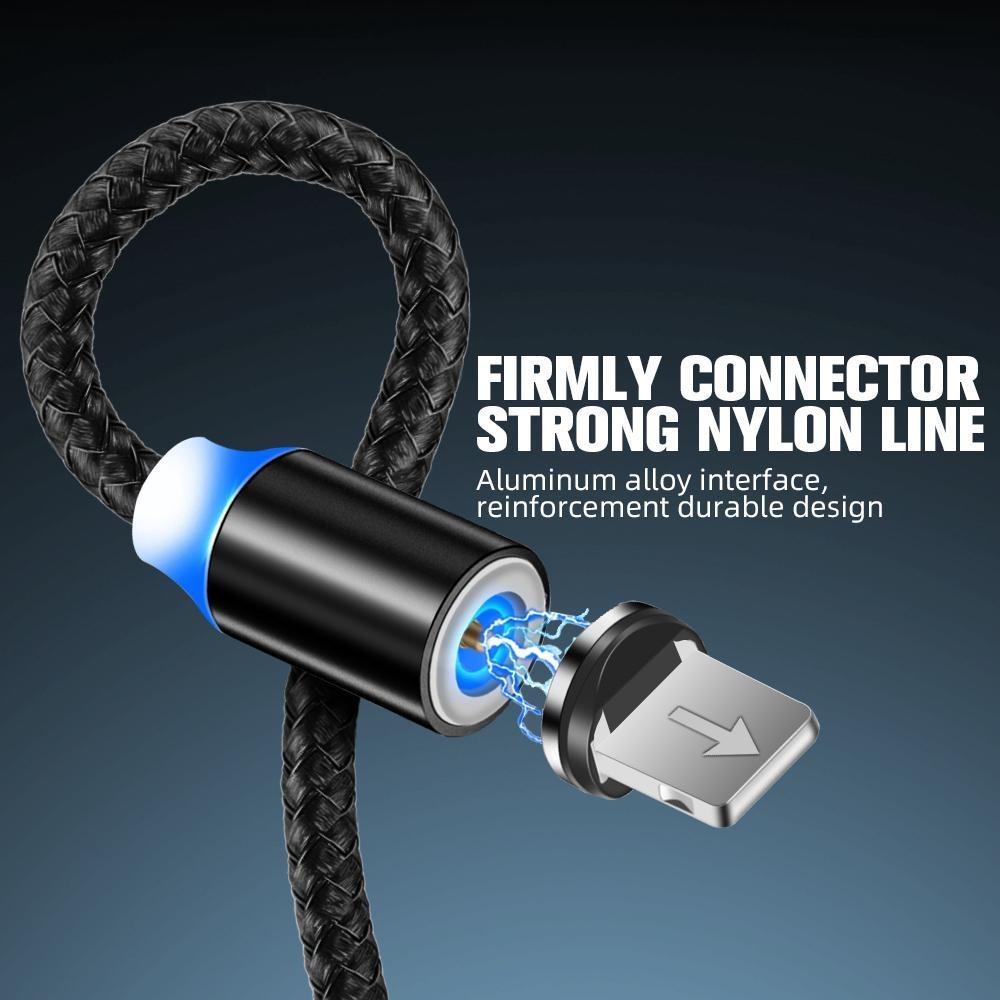 Магнитный USB-кабель 2,4 и кабели Micro USB для быстрой зарядки Тип C Круглый магнитный зарядный шнур на 360 градусов