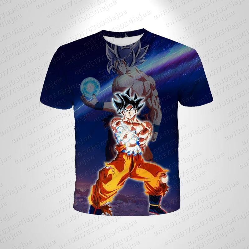 Японское аниме Dragon Ball Z 3D-печать Милый Кид Гоку Сидит Везде на Небе Футболка Модная для Детей и Взрослых
