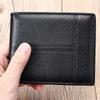New Fashion Genuine Leather Men's Wallet Slim 2-Fold Wallet Handmade Genuine Soft Leather Multi-Functional Anti-Theft Men's Wallet with Coin Pocket