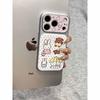 Чехол для телефона Miffy Кролик Медведь Яблоко 17 Pro Max с Серебряной Рамкой и Кожаной Текстурой для Моделей 11-16