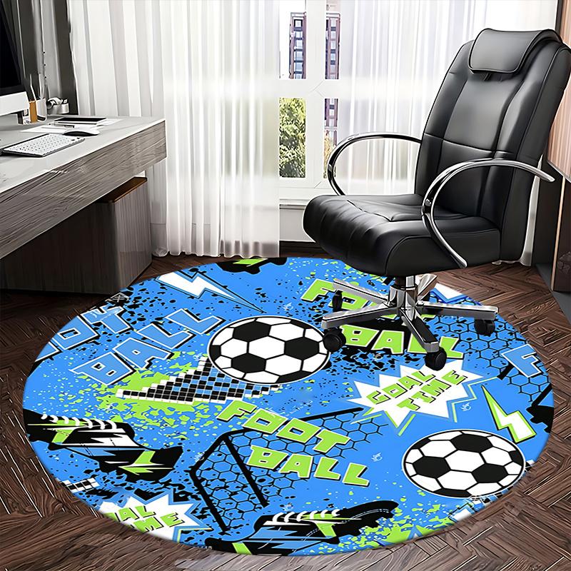 Football Theme Office Carpet Chair Mats, Soccer Ball Design, Sports Decor for Home Office, Living Room, Bedroom, Gift Idea1118060a