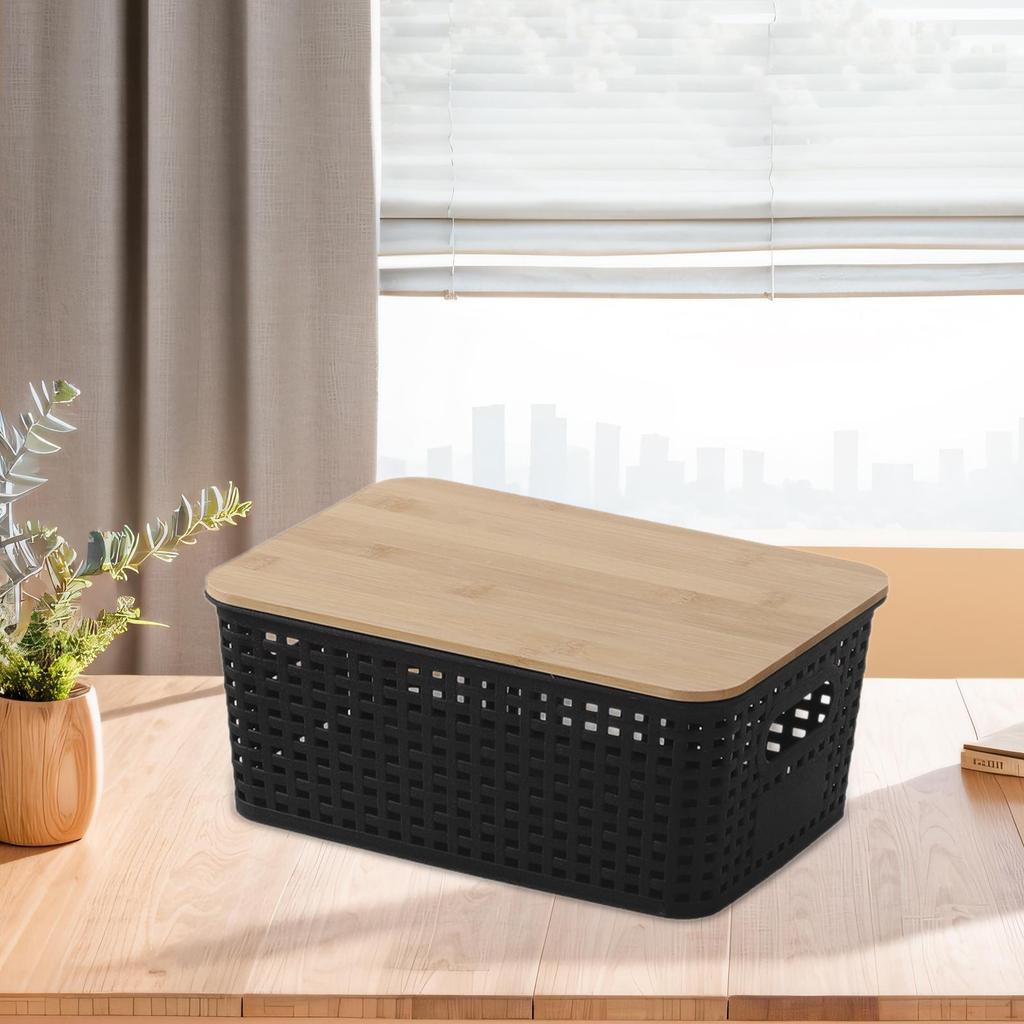 Storage Basket Weave Box Multipurpose Portable for Organizing Container Kitchen Cabinet