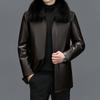 Down Jacket Winter Plus Size Men's Mid-length Thickened Sheepskin Leather Down Jacket Leather Jacket Leather Jacket Middle-aged and Elderly