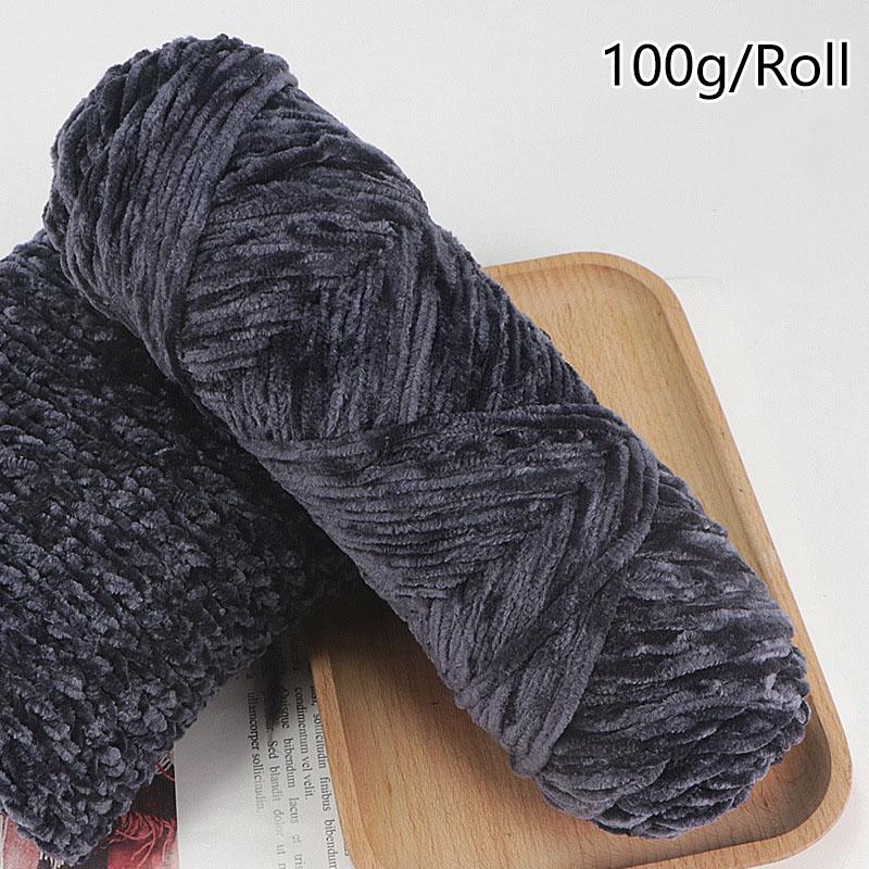 100g/roll DIY Velvet Yarn Polyester Chenille Yarn Crochet Yarn Baby Plush Yarn For Knitted Sweater