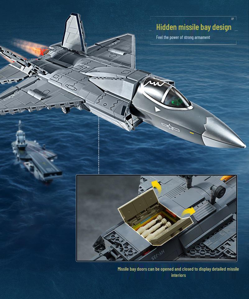 Enlighten J-35 Палубный истребитель Модель Строительные блоки Игрушка