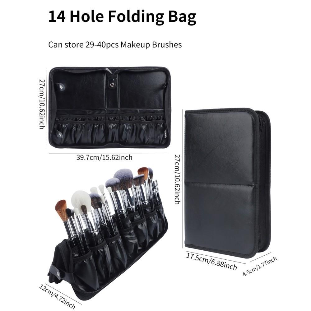 Folding Professional Cosmetic Brushes Bag 14/29 Holes Cosmetic Brush Container  Makeup Artist