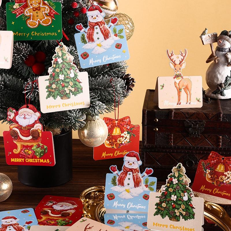 Открытки с Рождеством и Новым годом 2025 Поздравительная открытка Navidad Складные открытки Елка Рождественская Вечеринка Подвесное украшение
