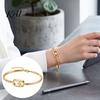 Minimalist Luxury Wrist Jewelry Sparkly Zircon Bangle Bracelet for Women, Shiny Geometric Rhinestone Sophisticated Banquet Adjustable Bracelet,