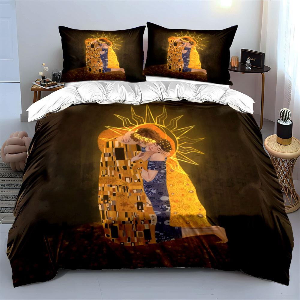 Romantic Art-Inspired Three-Piece Set kid's and adults' bedroom decor, Exquisite three-piece bedding set gift